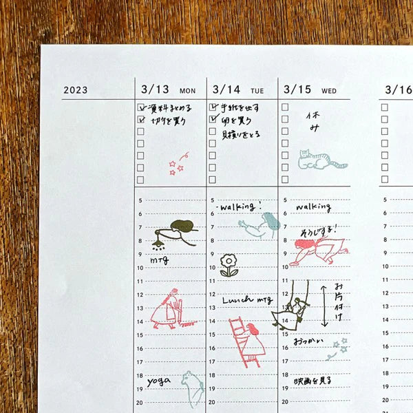 necktie x mizushima: JIZAI Clear Stamp LOG Techo Moriage-tai - Girl -