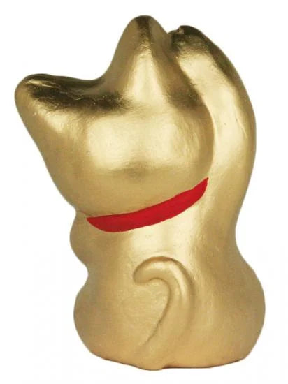 Nagahama Doll Japanese Maneki-Neko (Beckoning Cat) Doll - Gold -, Japanese lucky cat figure