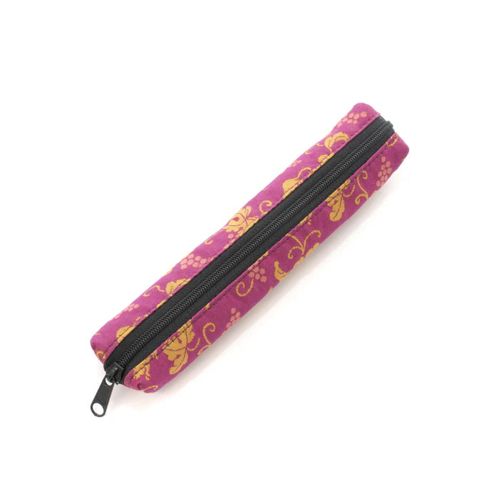 Nishijin-ori Pencil Case - Grapes and Mice Pattern - , Made in Kyoto, Japan, Japanese traditional craft pen case