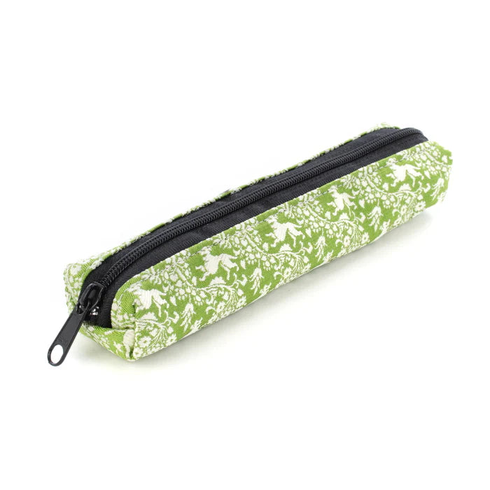 Nishijin-ori Pencil Case - Flower and Dog - , Made in Kyoto, Japan, Japanese traditional craft pen case