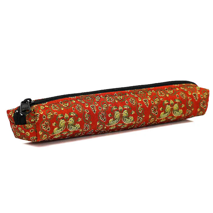Nishijin-ori Pencil Case - Mandarin Ducks and Arabesques Pattern - , Made in Kyoto, Japan, Japanese traditional craft pen case