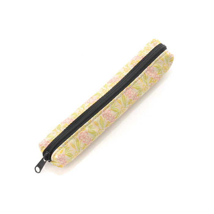 Nishijin-ori Pencil Case - Marrying Mice in the Cut-paper Appearance / White Clay - , Made in Kyoto, Japan, Japanese traditional craft pen case