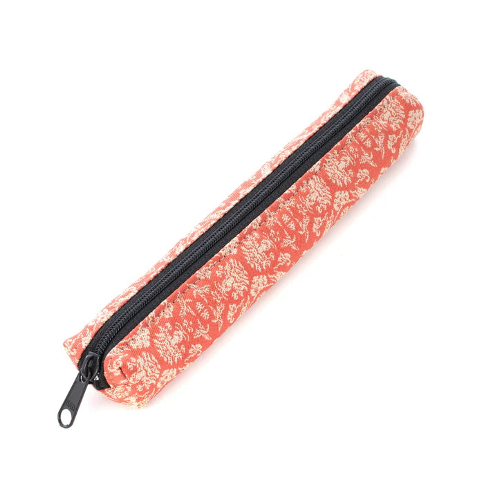 Nishijin-ori Pencil Case - Goats and Flowering Plants Design - , Made in Kyoto, Japan, Japanese traditional craft pen case
