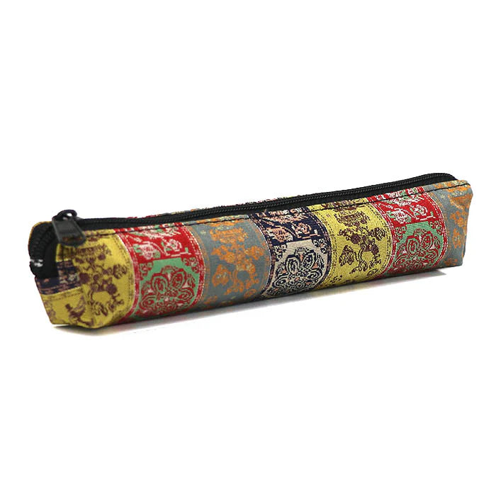 Nishijin-ori Pencil Case - Red-dyed Ivory Ruler - , Made in Kyoto, Japan, Japanese traditional craft pen case