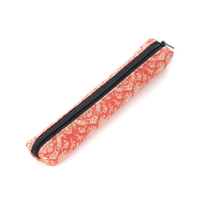 Nishijin-ori Pencil Case - Goats and Flowering Plants Design - , Made in Kyoto, Japan, Japanese traditional craft pen case