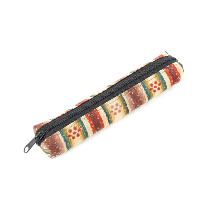 Nishijin-ori Pencil Case - Flowers - , Made in Kyoto, Japan, Japanese traditional craft pen case