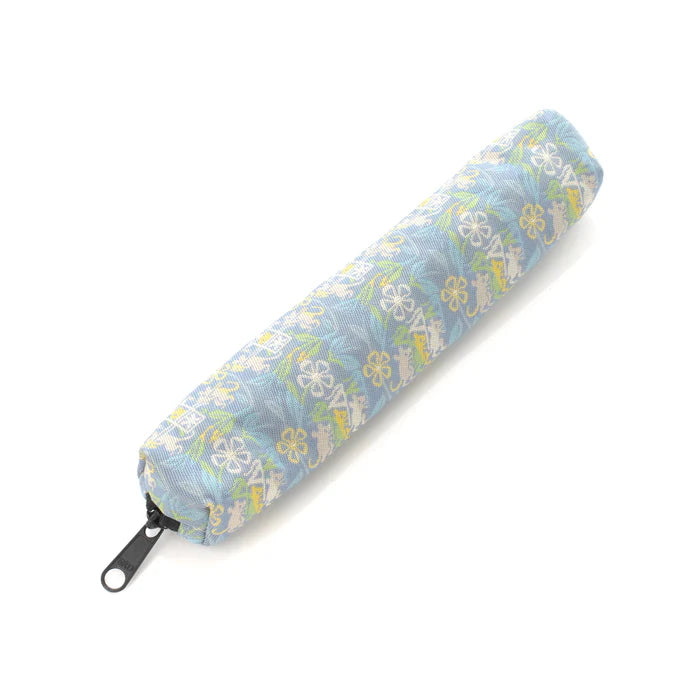 Nishijin-ori Pencil Case - Marrying Mice in the Cut-paper Appearance / Blue-Grey - , Made in Kyoto, Japan, Japanese traditional craft pen case