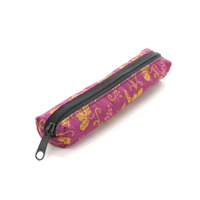 Nishijin-ori Pencil Case - Grapes and Mice Pattern - , Made in Kyoto, Japan, Japanese traditional craft pen case