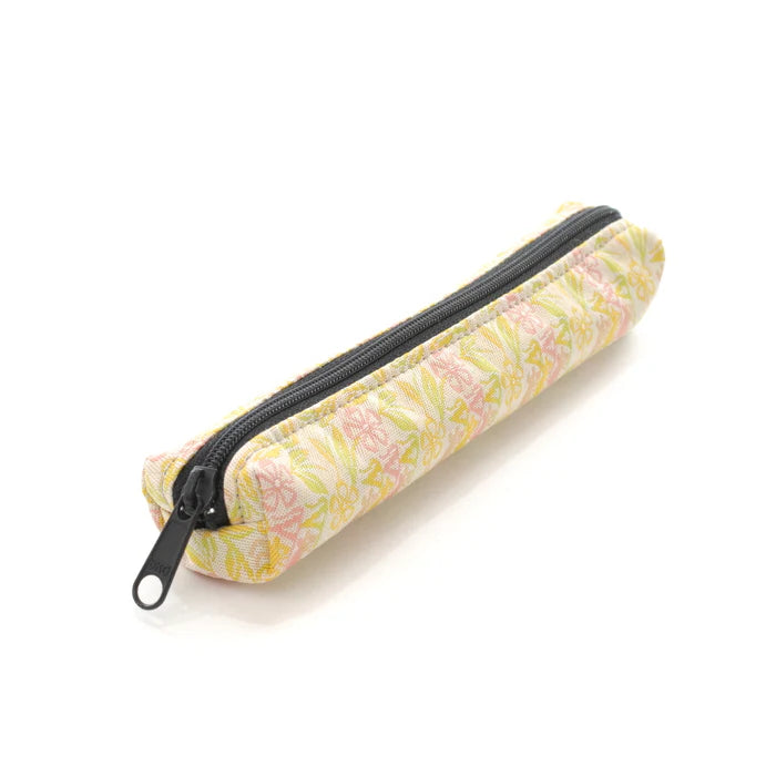 Nishijin-ori Pencil Case - Marrying Mice in the Cut-paper Appearance / White Clay - , Made in Kyoto, Japan, Japanese traditional craft pen case
