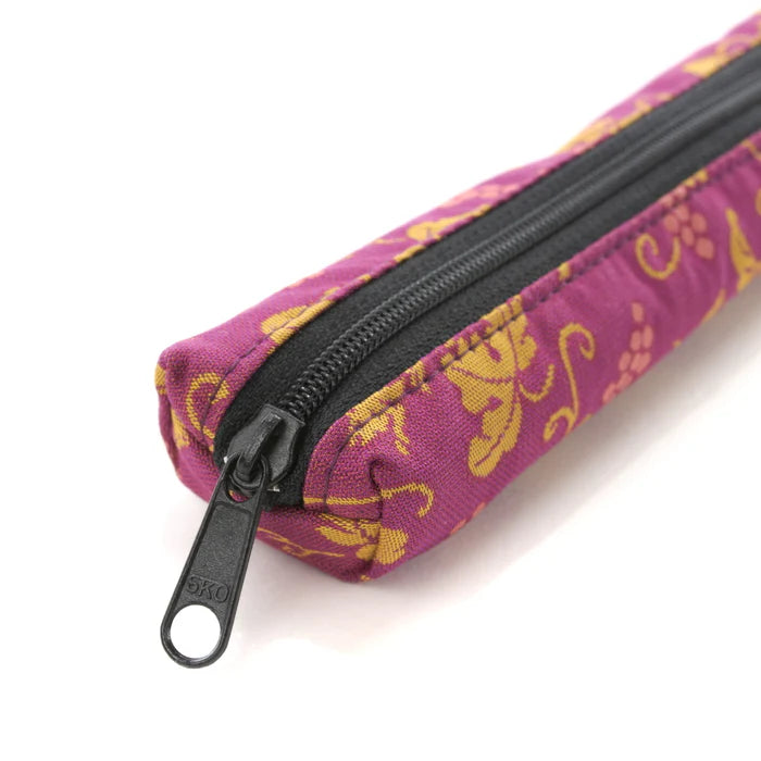 Nishijin-ori Pencil Case - Grapes and Mice Pattern - , Made in Kyoto, Japan, Japanese traditional craft pen case