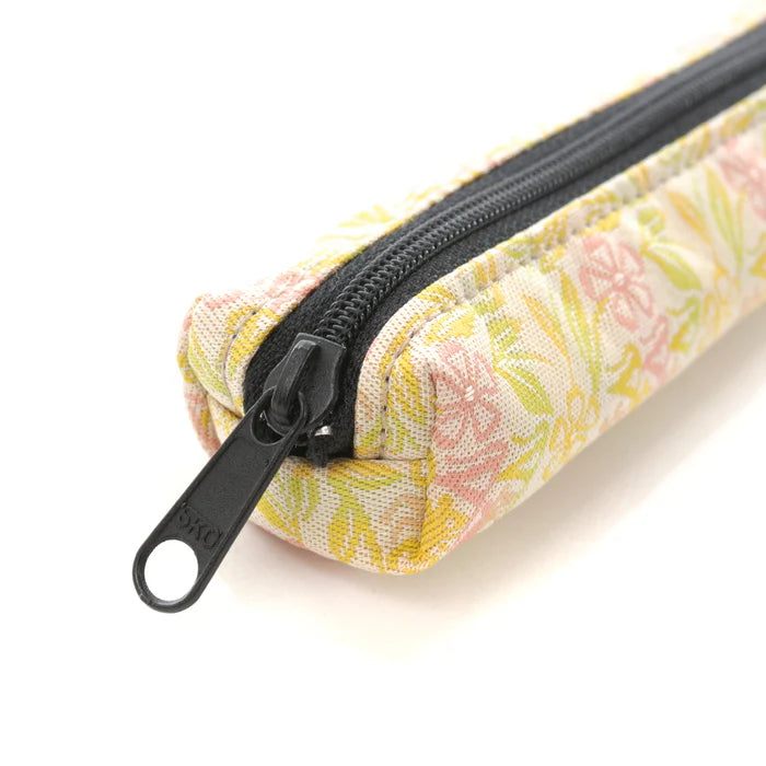 Nishijin-ori Pencil Case - Marrying Mice in the Cut-paper Appearance / White Clay - , Made in Kyoto, Japan, Japanese traditional craft pen case