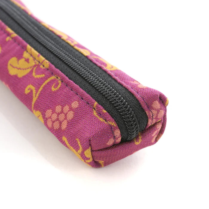 Nishijin-ori Pencil Case - Grapes and Mice Pattern - , Made in Kyoto, Japan, Japanese traditional craft pen case