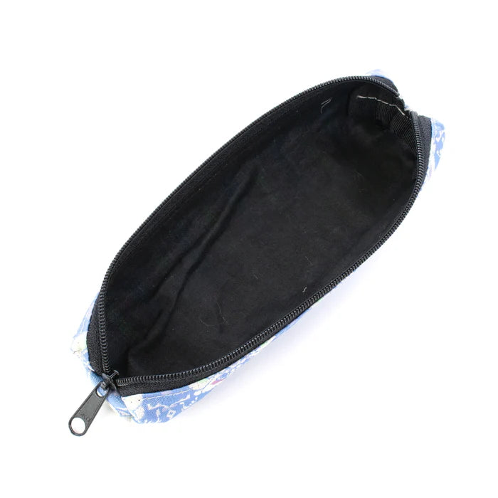 Nishijin-ori Pencil Case - Flowers and Birds / Pale Blue - , Made in Kyoto, Japan, Japanese traditional craft pen case