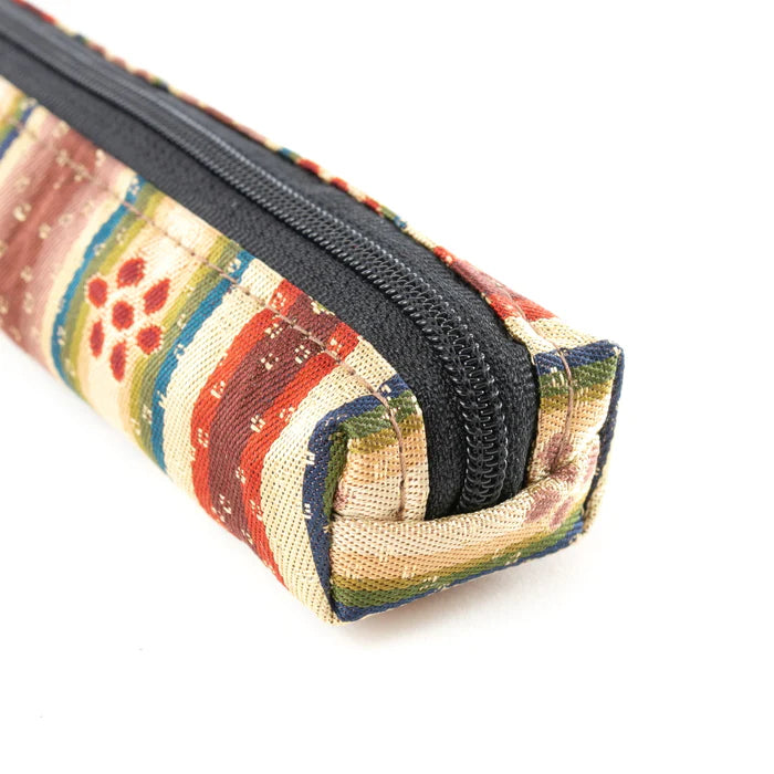 Nishijin-ori Pencil Case - Flowers - , Made in Kyoto, Japan, Japanese traditional craft pen case
