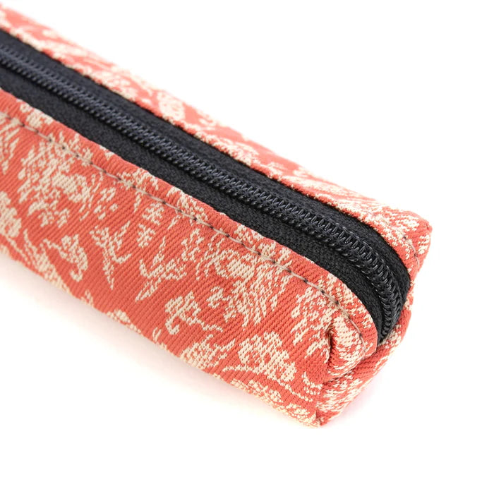 Nishijin-ori Pencil Case - Goats and Flowering Plants Design - , Made in Kyoto, Japan, Japanese traditional craft pen case