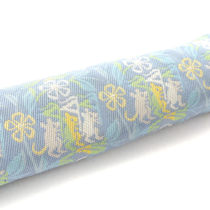 Nishijin-ori Pencil Case - Marrying Mice in the Cut-paper Appearance / Blue-Grey - , Made in Kyoto, Japan, Japanese traditional craft pen case