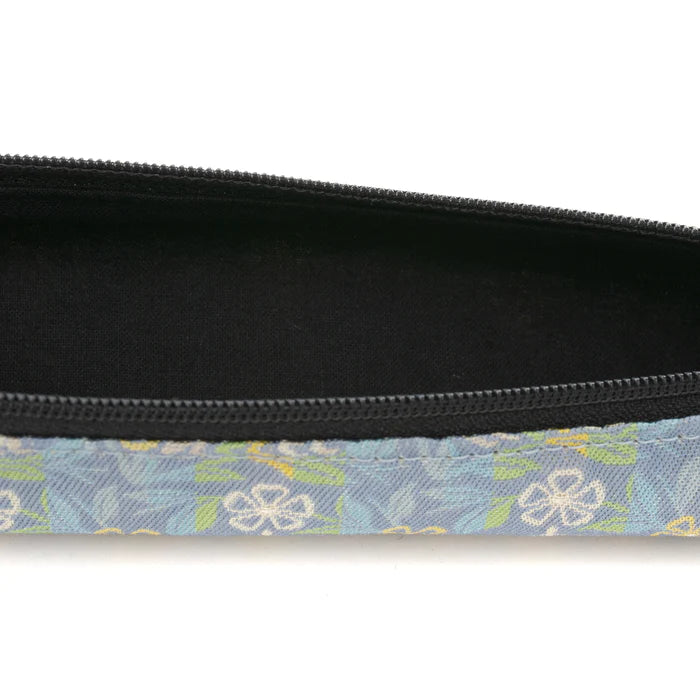 Nishijin-ori Pencil Case - Marrying Mice in the Cut-paper Appearance / Blue-Grey - , Made in Kyoto, Japan, Japanese traditional craft pen case