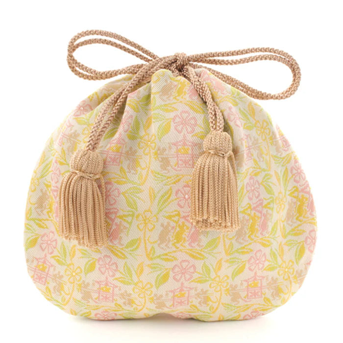 Nishijin-ori Small Drawstring Bag - Mouse -, Made in Kyoto, Japan, Japanese traditional craft purse