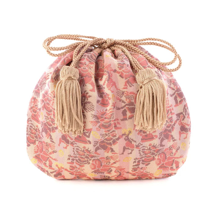 Nishijin-ori Small Drawstring Bag - Aztec Mythology -, Made in Kyoto, Japan, Japanese traditional craft purse