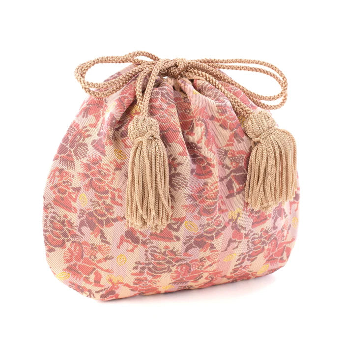 Nishijin-ori Small Drawstring Bag - Aztec Mythology -, Made in Kyoto, Japan, Japanese traditional craft purse