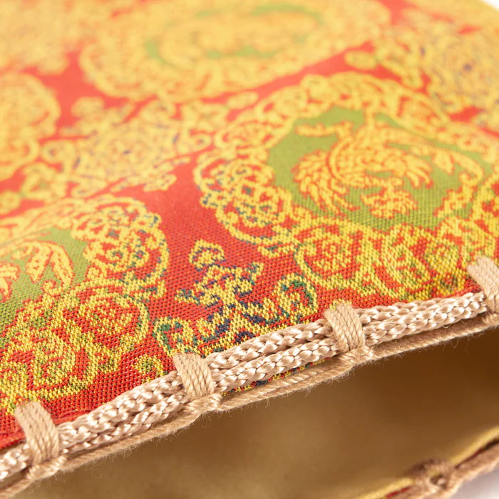 Nishijin-ori Small Drawstring Bag - Phoenix / Red -, Made in Kyoto, Japan, Japanese traditional craft purse