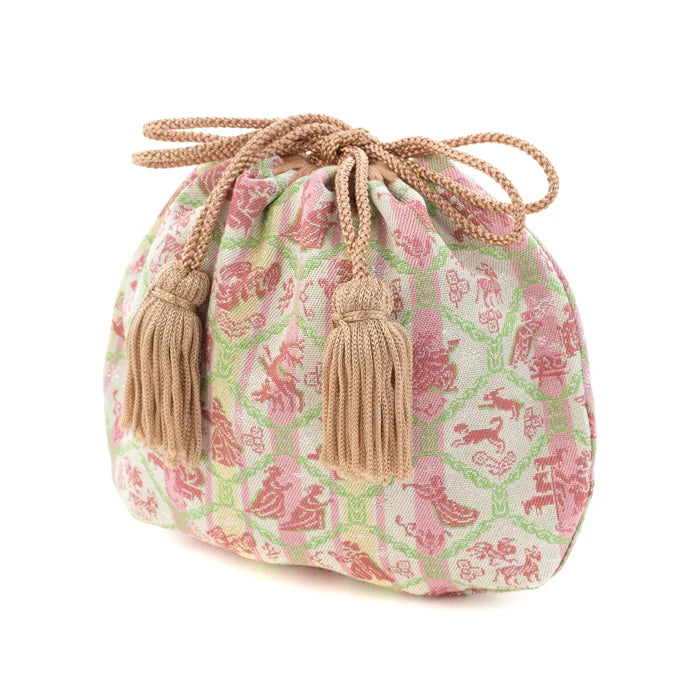 Nishijin-ori Small Drawstring Bag - The birth of Jesus Christ -, Made in Kyoto, Japan, Japanese traditional craft purse