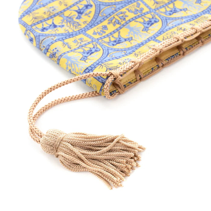 Nishijin-ori Small Drawstring Bag - Bull -, Made in Kyoto, Japan, Japanese traditional craft purse