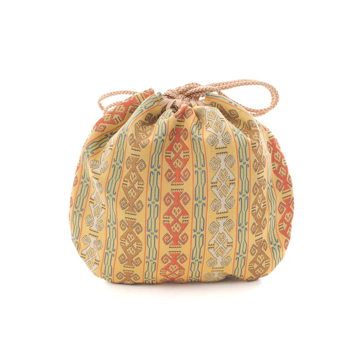 Nishijin-ori Small Drawstring Bag - Monkey -, Made in Kyoto, Japan, Japanese traditional craft purse