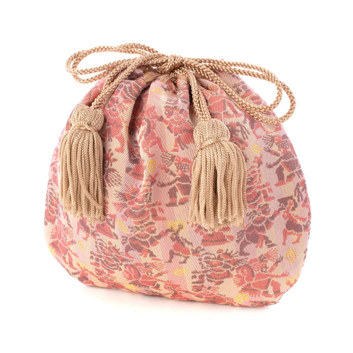 Nishijin-ori Small Drawstring Bag - Aztec Mythology -, Made in Kyoto, Japan, Japanese traditional craft purse