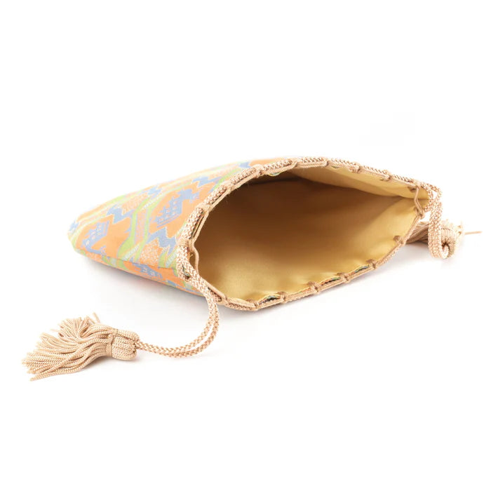 Nishijin-ori Small Drawstring Bag - Deer -, Made in Kyoto, Japan, Japanese traditional craft purse