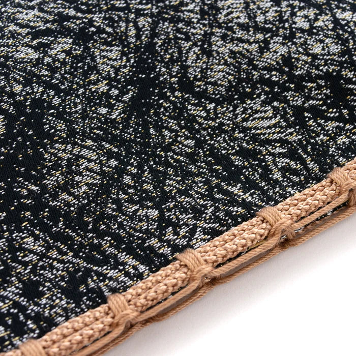 Nishijin-ori Small Drawstring Bag - Crumpled Pattern / Silver and Black -, Made in Kyoto, Japan, Japanese traditional craft purse