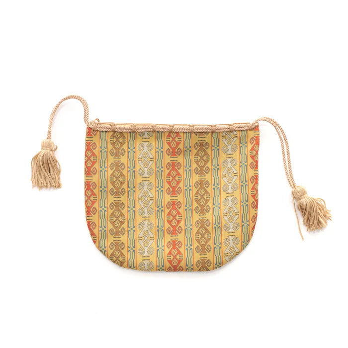 Nishijin-ori Small Drawstring Bag - Monkey -, Made in Kyoto, Japan, Japanese traditional craft purse