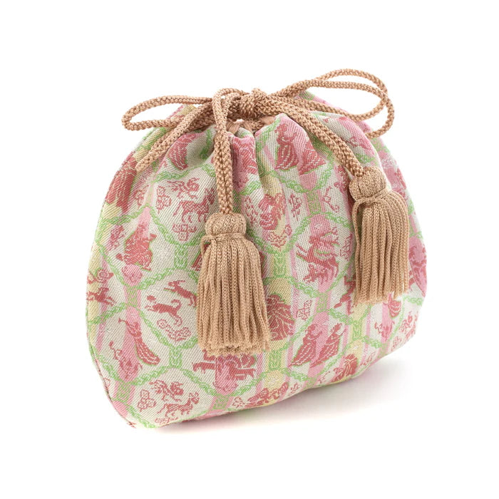 Nishijin-ori Small Drawstring Bag - The birth of Jesus Christ -, Made in Kyoto, Japan, Japanese traditional craft purse