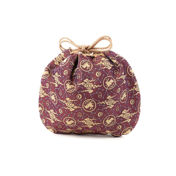 Nishijin-ori Small Drawstring Bag - Rabbit / Purple -, Made in Kyoto, Japan, Japanese traditional craft purse