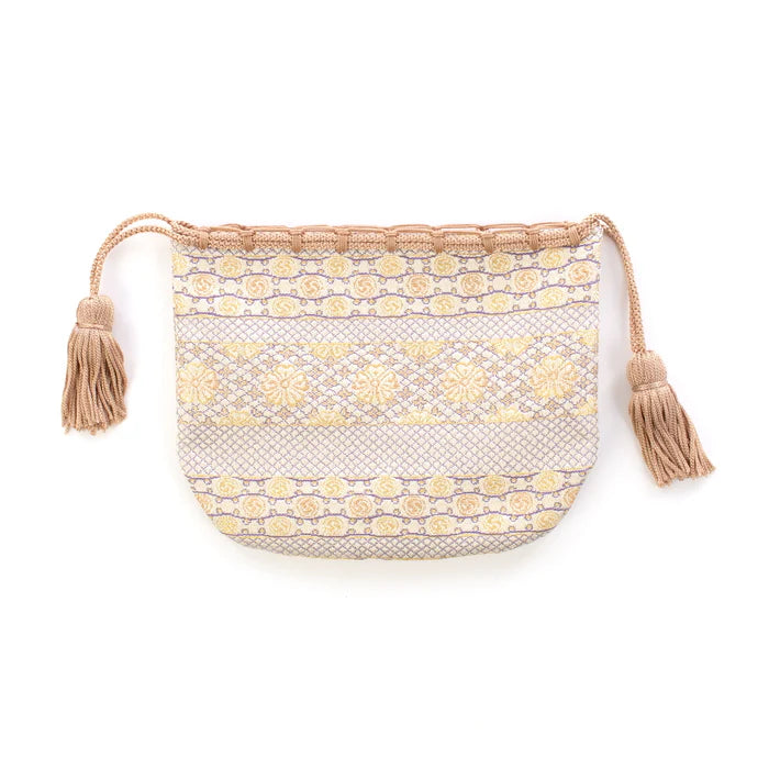 Nishijin-ori Small Drawstring Bag - Cherry Blossom -, Made in Kyoto, Japan, Japanese traditional craft purse