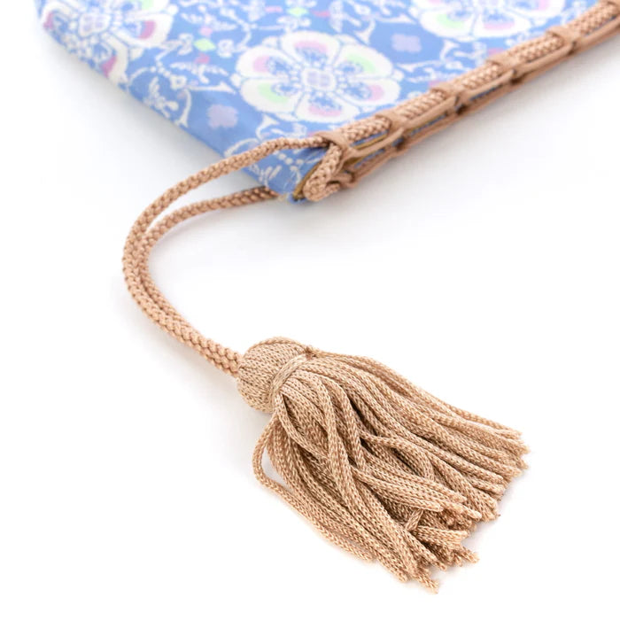 Nishijin-ori Small Drawstring Bag - Flower and Bird / Pale Blue -, Made in Kyoto, Japan, Japanese traditional craft purse