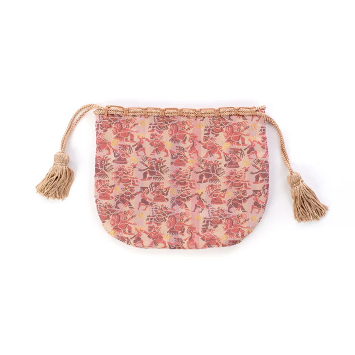 Nishijin-ori Small Drawstring Bag - Aztec Mythology -, Made in Kyoto, Japan, Japanese traditional craft purse