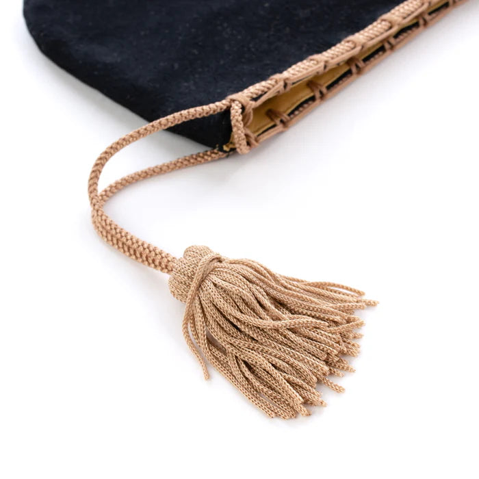 Nishijin-ori Small Drawstring Bag - Grapevine / Black -, Made in Kyoto, Japan, Japanese traditional craft purse