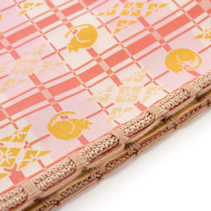 Nishijin-ori Small Drawstring Bag - Cat / Pink -, Made in Kyoto, Japan, Japanese traditional craft purse