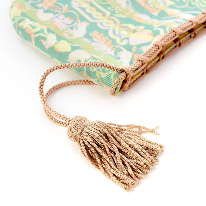 Nishijin-ori Small Drawstring Bag - A CAT IN THE LOVE-SPOON - , Made in Kyoto, Japan, Japanese traditional craft purse