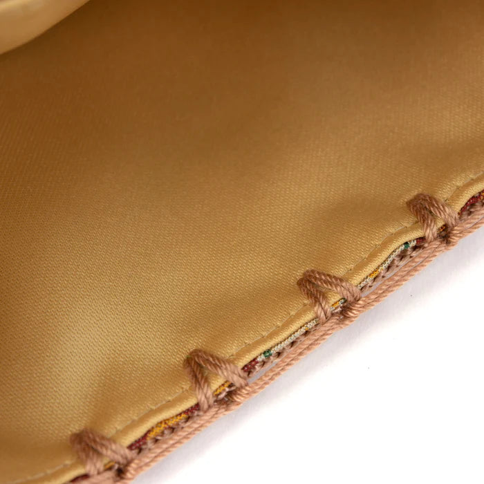Nishijin-ori Small Drawstring Bag - Cat / Brown -, Made in Kyoto, Japan, Japanese traditional craft purse