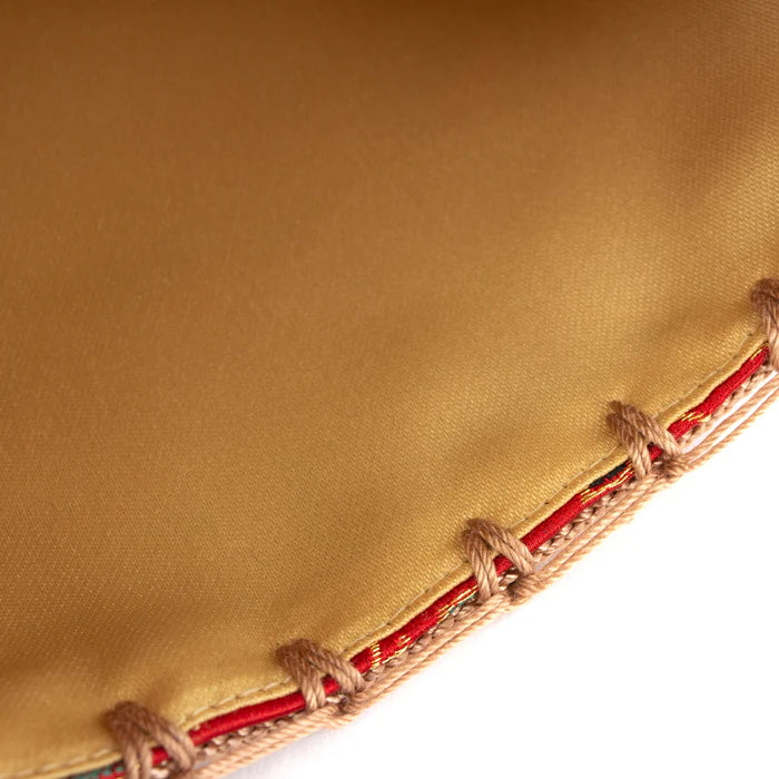 Nishijin-ori Small Drawstring Bag - Flower, Fruit, and Tree / Red -, Made in Kyoto, Japan, Japanese traditional craft purse