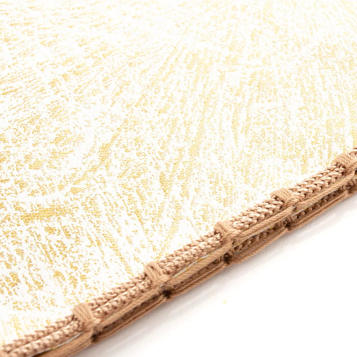 Nishijin-ori Small Drawstring Bag - Crumpled Pattern / Gold and White -, Made in Kyoto, Japan, Japanese traditional craft purse