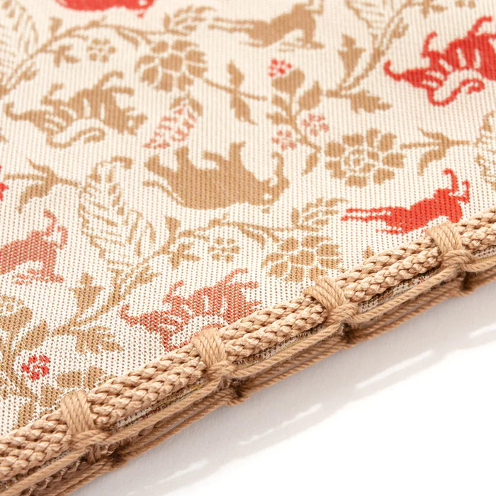 Nishijin-ori Small Drawstring Bag - Tiger / Cream -, Made in Kyoto, Japan, Japanese traditional craft purse