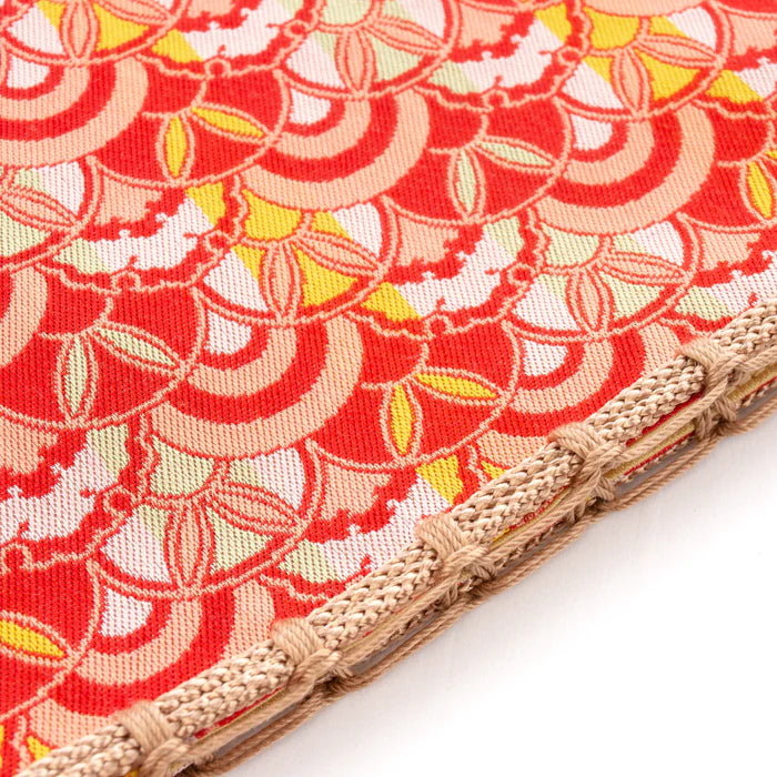 Nishijin-ori Small Drawstring Bag - Rabbit / Red -, Made in Kyoto, Japan, Japanese traditional craft purse