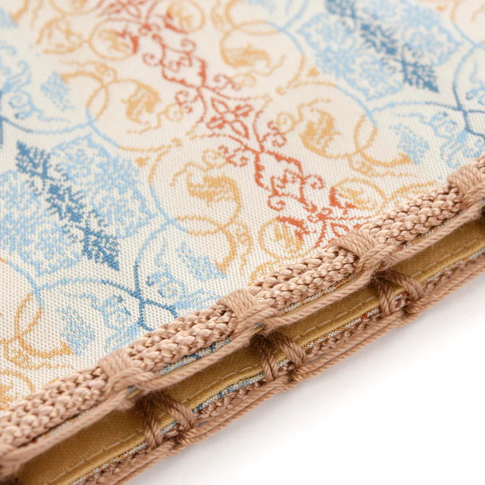 Nishijin-ori Small Drawstring Bag - Grapevine / Brown and Blue -, Made in Kyoto, Japan, Japanese traditional craft purse