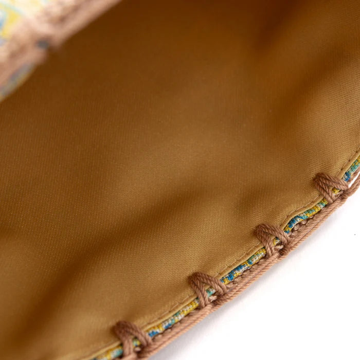 Nishijin-ori Small Drawstring Bag - Snake / Yellow -, Made in Kyoto, Japan, Japanese traditional craft purse