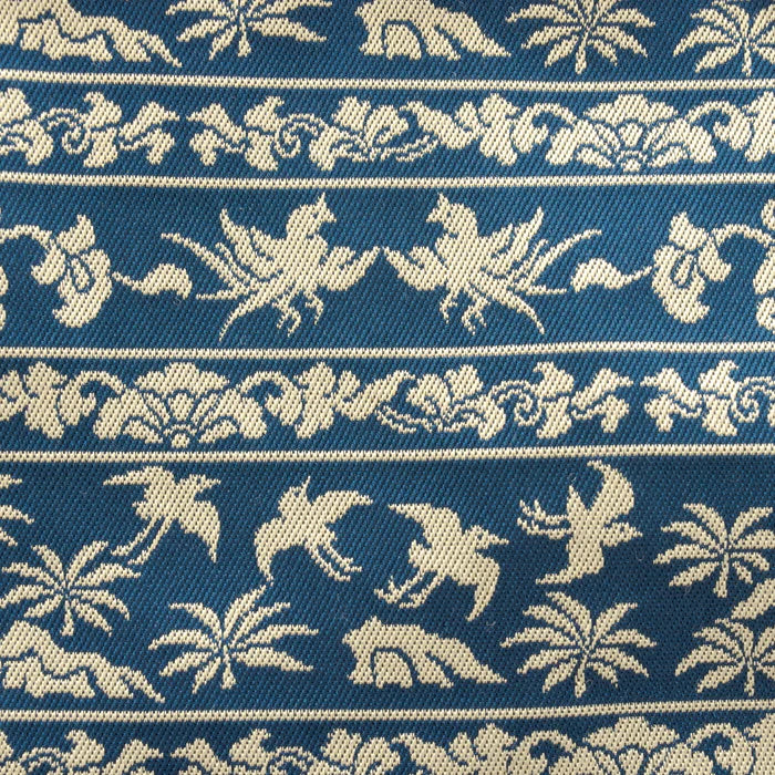 Nishijin-ori Small Drawstring Bag - Bird / Navy Blue -, Made in Kyoto, Japan, Japanese traditional craft purse