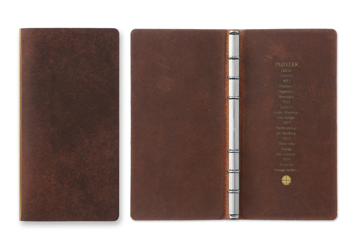 PLOTTER Pueblo 6-Ring Leather Binder PLT5001 (Narrow Size)