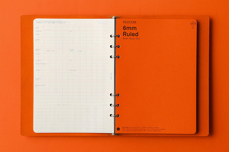 PLOTTER Shrink 6-Ring Leather Binder PLT5003 (A5 Size)